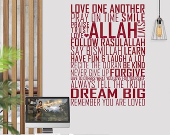 Inspiring Love One Another Islamic Wall Decal Sticker for Bedroom Home Decor Calligraphy Vinyl Art