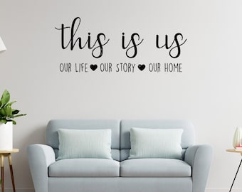Familie Wand Zitat Wandaufkleber Dies sind wir, Unser Leben, Unsere Geschichte, Unser Zuhause Wandaufkleber Abziehbild Wandbilder mit Liebe Herzen Home Décor Home