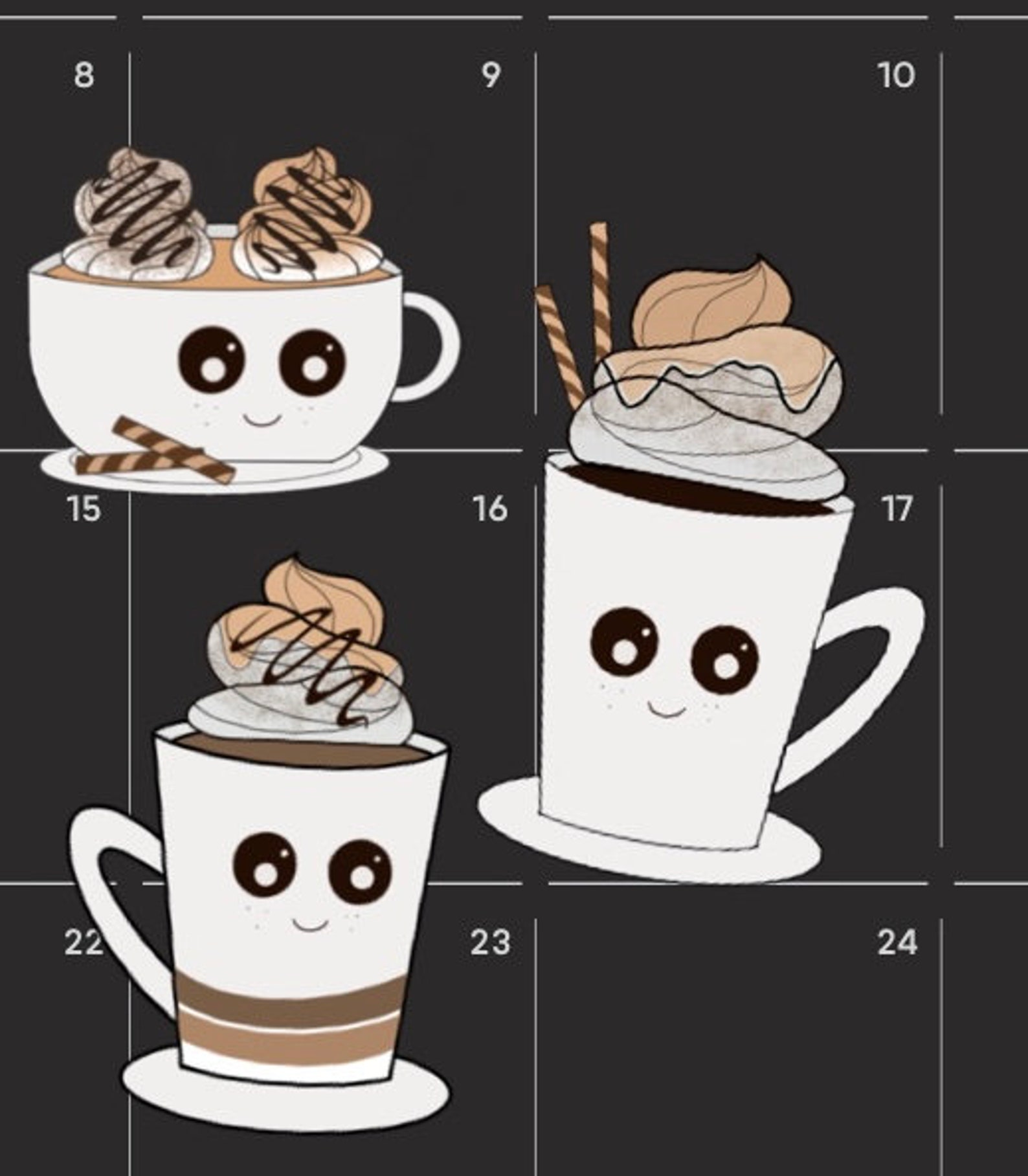 cute coffee stickers digital download printable etsy