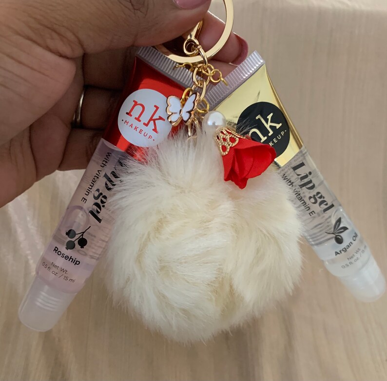 WhiteCream Lip Gloss Keychain