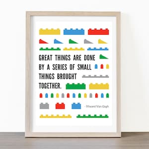 Building Block Inspirierte Wandkunst, inspirierendes Zitat, Digitaler Download