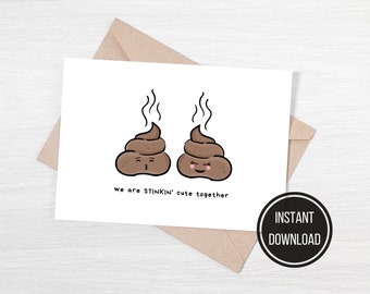 Carte STINKIN' Cute Together, carte couple/amour, carte anniversaire, carte Saint-Valentin