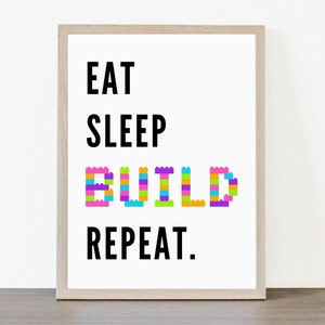 Building Block Inspired Wall Art (Bright), Building Block Quote, Digital Download