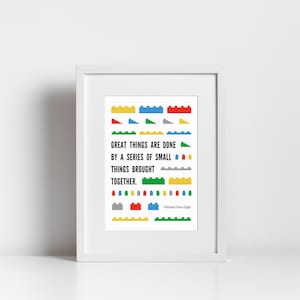 Building Block Inspired Wall Art, Inspirational Quote, Digital Download