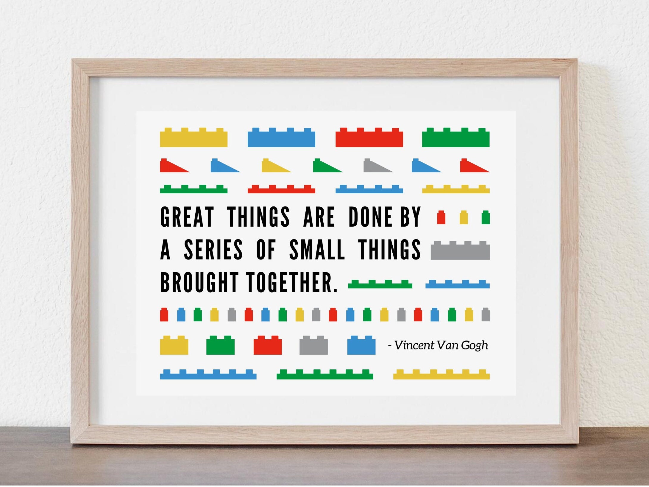 Building Block Inspired Wall Art (landscape), Inspirational Quote ...