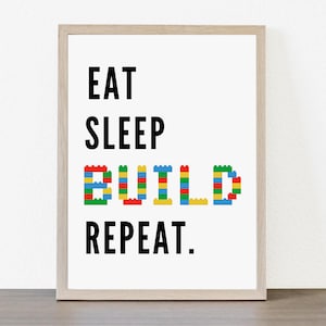 Building Block Inspired Wall Art, Building Block Quote, Digital Download