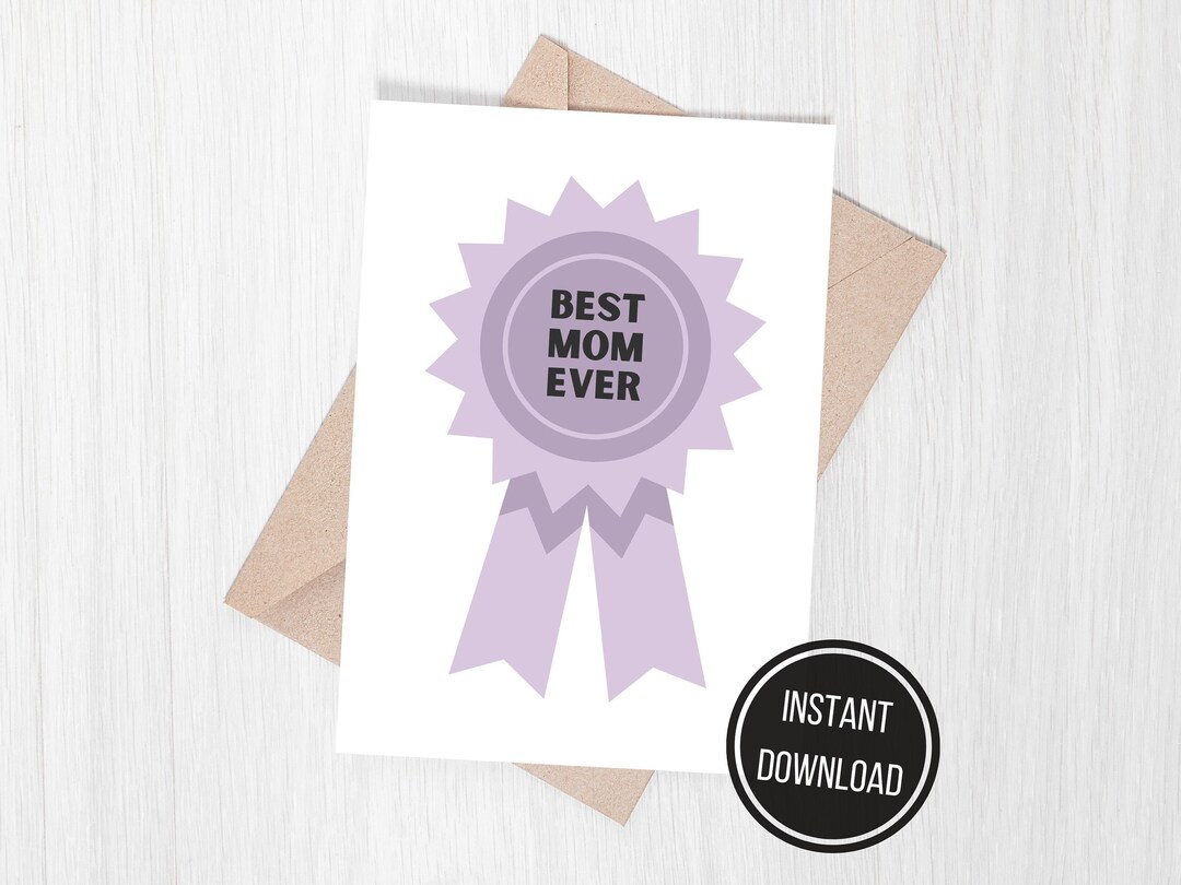 Best Mom Ever Award Card, Printable Card, Mother's Day Card, Mother's