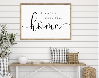 There's No Place Like Home, Welcome Home Quote, Home Decor, Wall Art