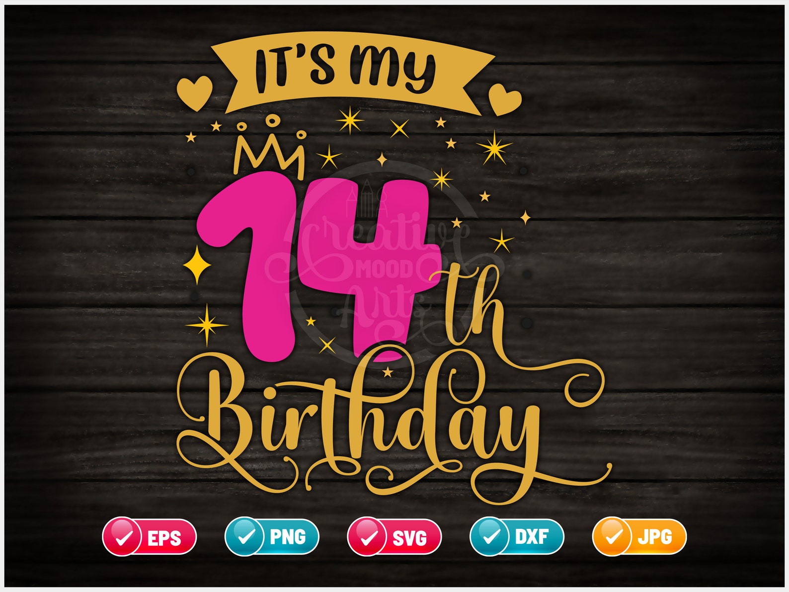 14th Birthday SVG Fourteen Year Old Birthday Girl or Boy Etsy