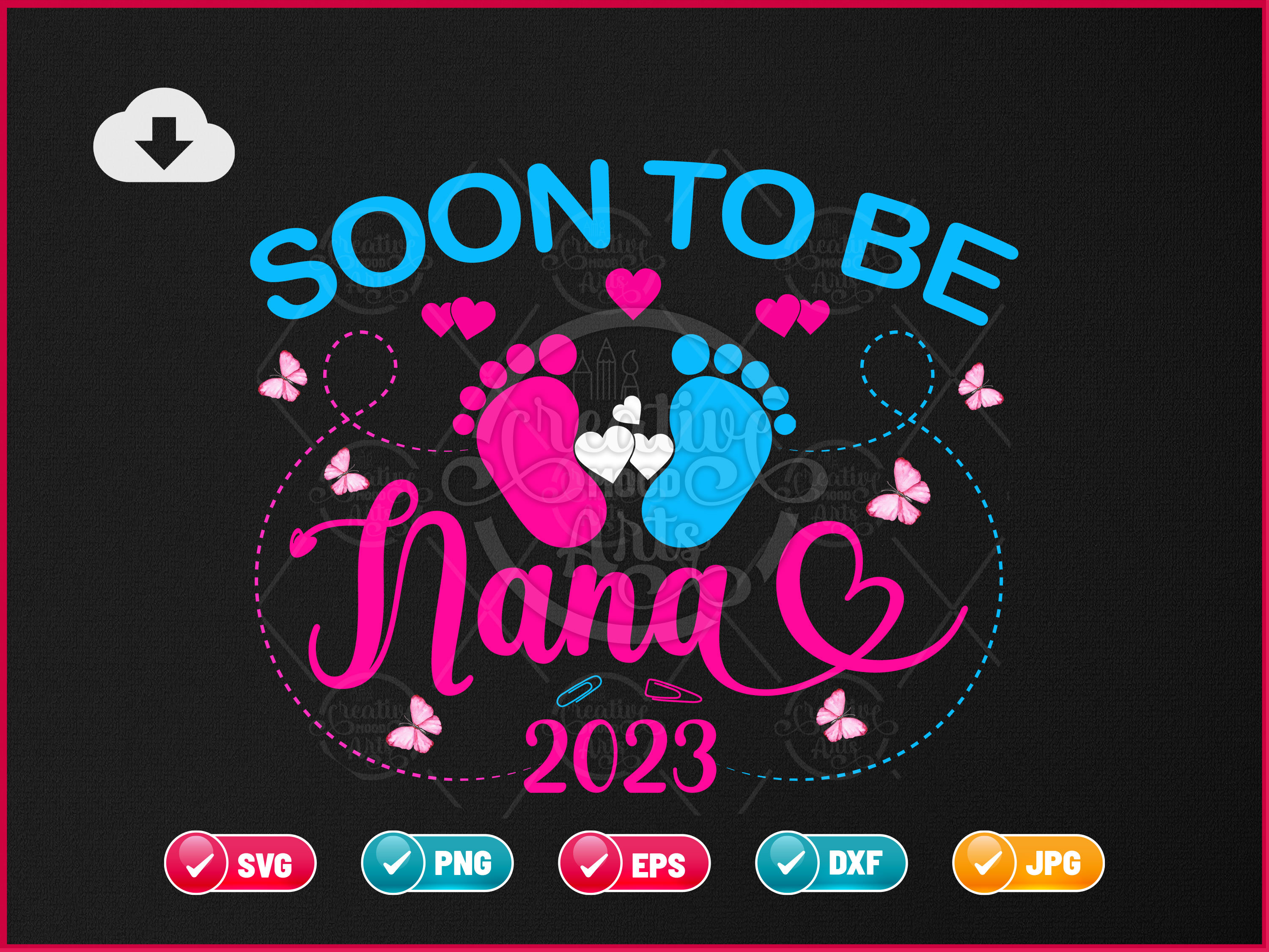 Soon to be nana 2023 svg eps png new grandma svg promoted etsy australia