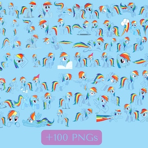 Pequeño pony Rainbow Dash. Descarga digital - PNG.