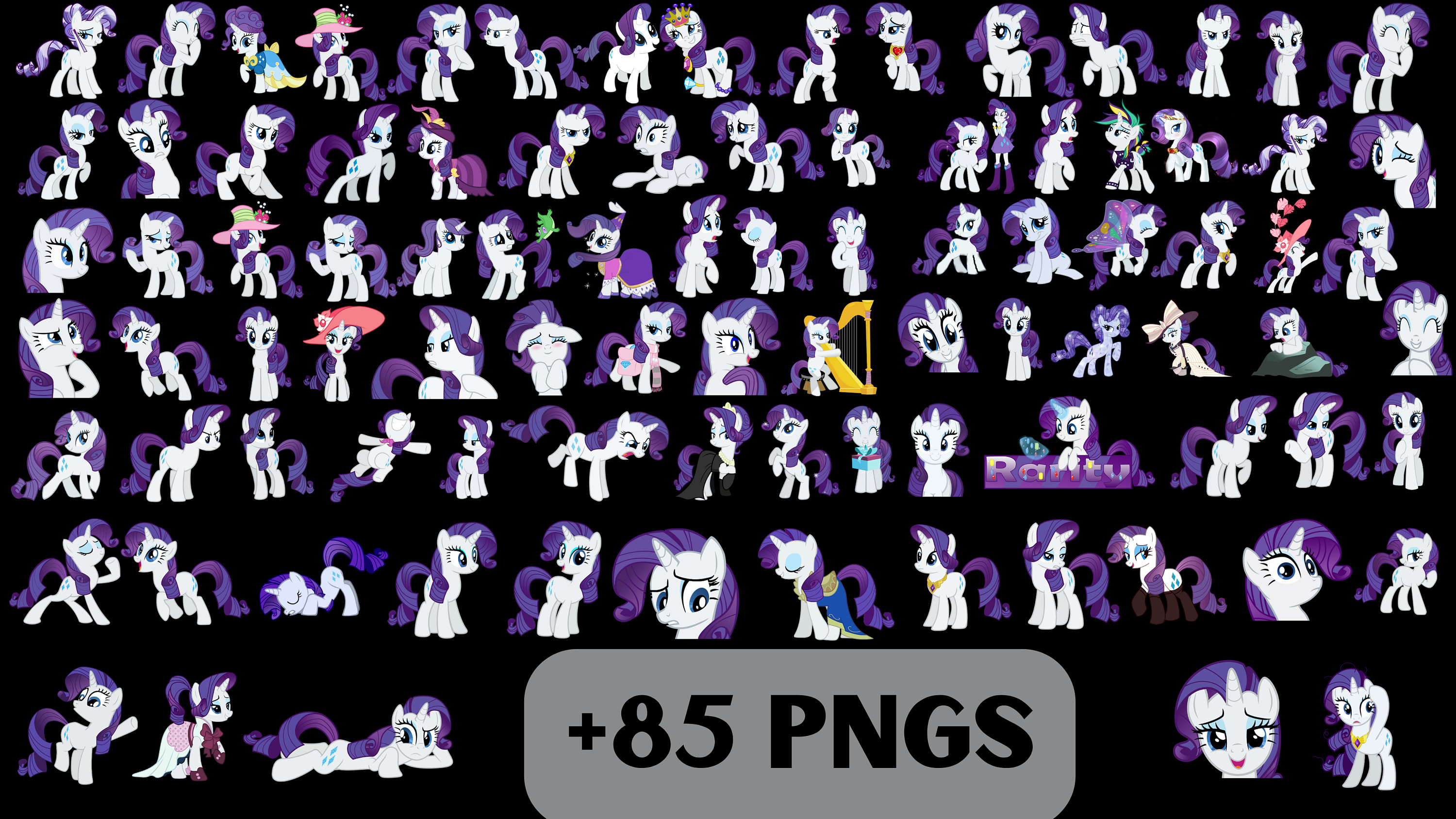 Little pony Rarity. Digital Download - PNGs.