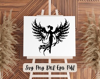 Elegant Black Angel Wall Art – Minimalist Luxury Decor for Home & Office, Indoor/Outdoor, Balcony, Perfect Housewarming Gift