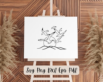 Seagull Digital Artwork – Flying Sea Birds Wall Art for Home & Patio Decor svg, dxf, eps, png, pdf
