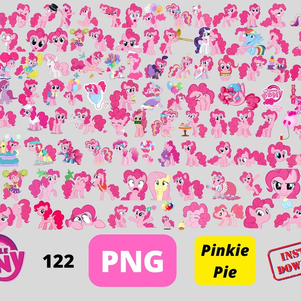 My Little pony Pinkie Pie. Digital Download - PNG's. Bundle