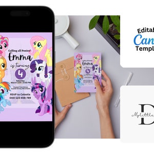 Pony Birthday Party Invitation | Girl Birthday Party | My Little Pony Invitation | Editable Invitation | Instant Download Text Invite