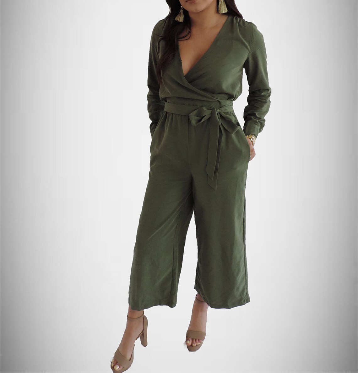 Jumpsuit olive Etsy
