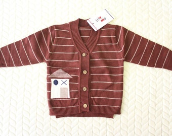 maroon baby cardigan