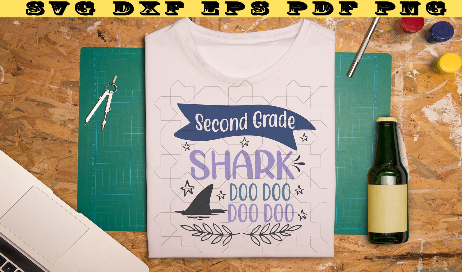 Download Second Grade Shark Doo Doo Doo Doo Svg Teacher Shark Svg ...