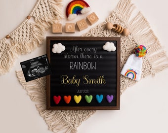 Download Rainbow Baby Announcement Etsy