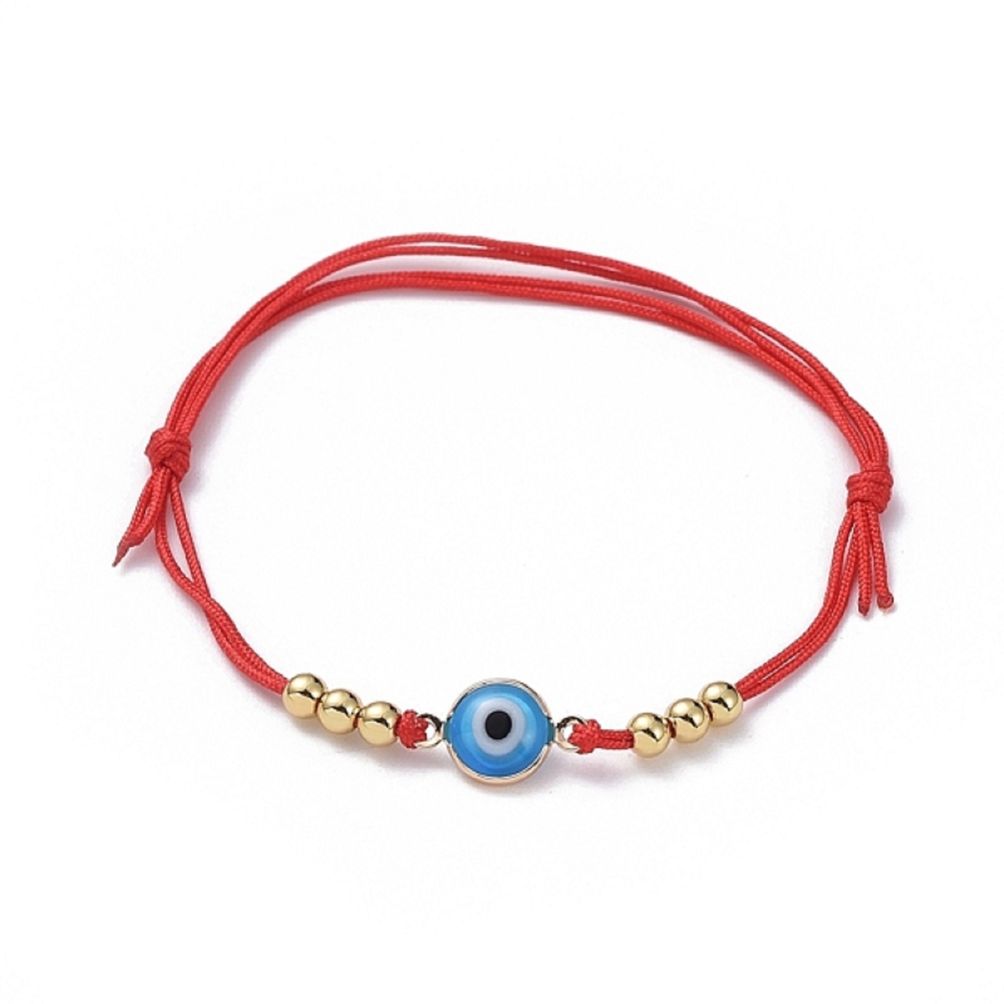 Evil Blue or Red Eye Bracelet Red String Lucky Adjustable | Etsy