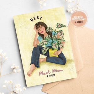 Digitale Karte für Pflanzenliebhaber druckbare Karte für Mama, beste Mama Karte, Pflanzen Mutter druckbare Karte, digitaler Download Pflanzen Mutter Karte