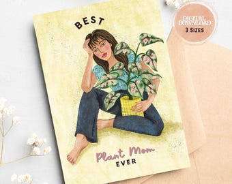 Digitale Karte für Pflanzenliebhaber druckbare Karte für Mama, beste Mama Karte, Pflanzen Mutter druckbare Karte, digitaler Download Pflanzen Mutter Karte
