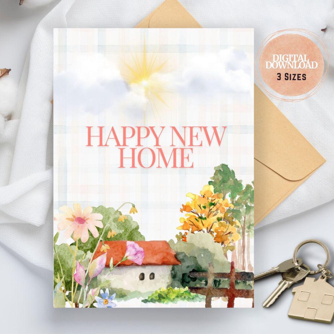 Happy New Home Card Printable for New Home, Digital Download ...