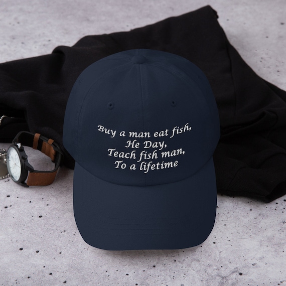 Buy Buy a Man Eat Fish Hat / Buy a Man Eat Fish Dad Hat Online in India 