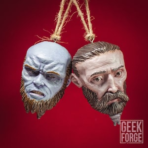 Brok and Sindri inspired hangable ornaments