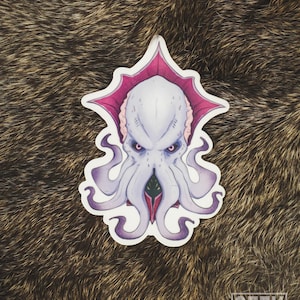 The Emperor Inspired Sticker – Mind Flayer Art – BG3 Fan Art – DnD Vinyl Sticker – Eldritch Horror Fantasy Gift