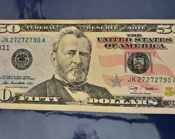 1934 50 Dollar Federal Reserve Note Frn United States Green Etsy
