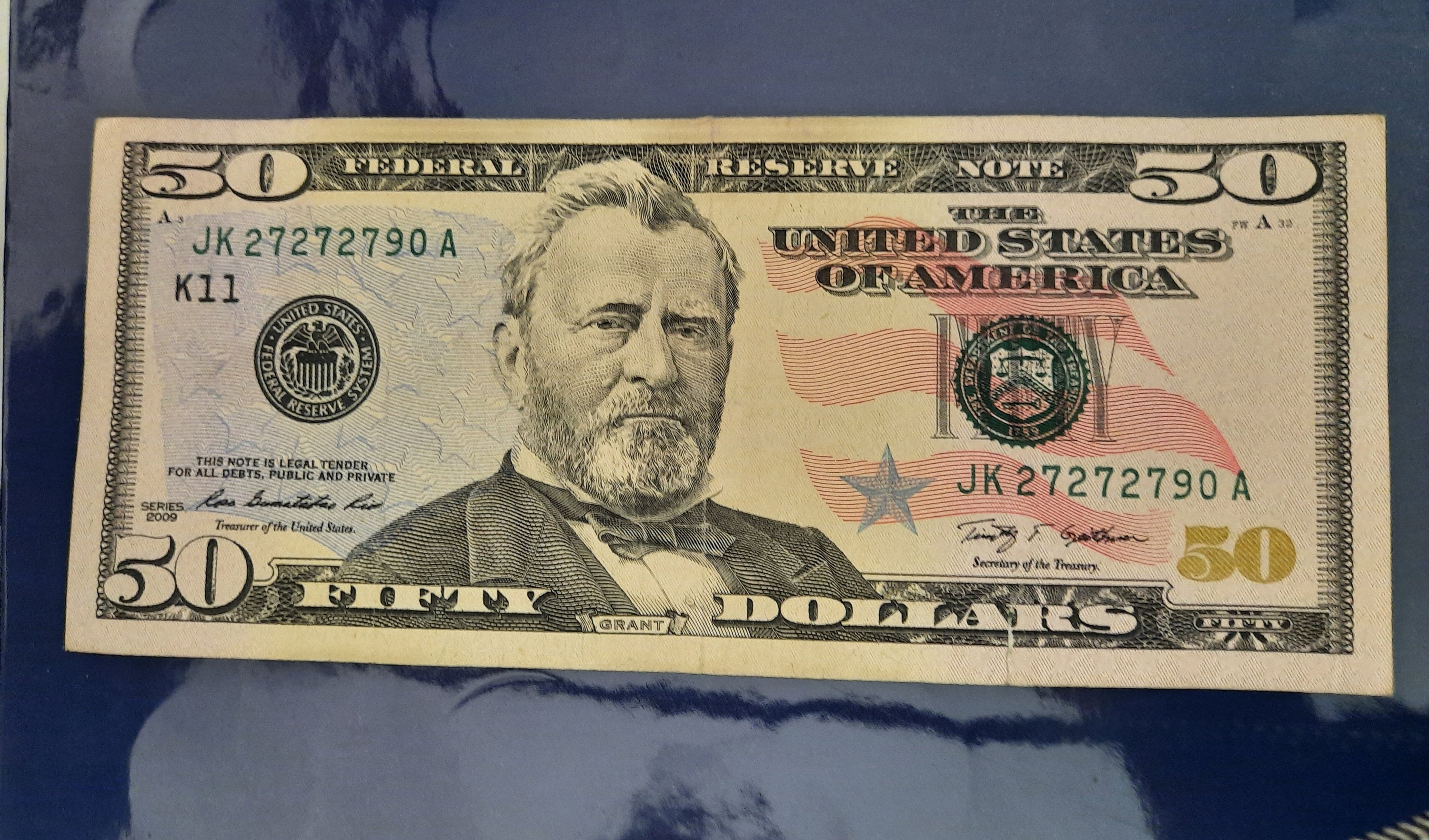 50 Dollar bill with sets of odd numbers Etsy
