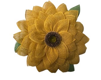 Handmade Burlap Sunflower Wreath: Farmhouse Summer Door Decor