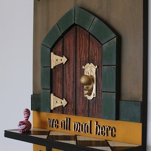 Porte-clés Alice au pays des merveilles, boîte d'ombres, présentoir à bijoux, oeuvre d'art murale, diorama