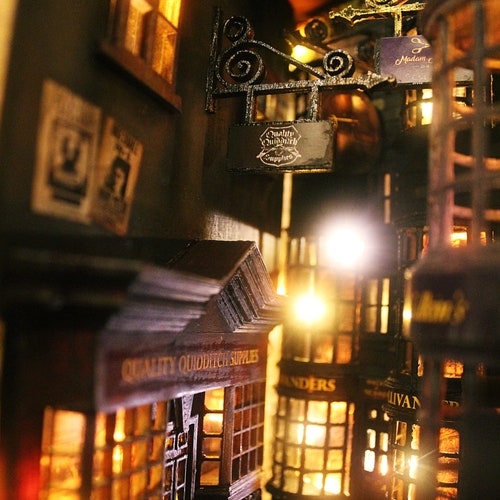 Magical Diagon Alley Booknook Book Shelf Shelf Insert Etsy