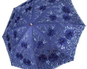 Light Year Antique Parasol Style Umbrella 190T Waterproof Fabric Cloth Carry Strap Collapsible Foldable Wooden Handle Windproof Sun Protection UV 24 Rib Black 44 x 44 x 33