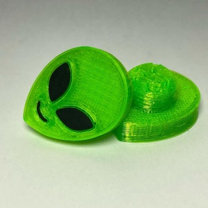 Roller Skate Toe Plugs: Alien Head Neon Green