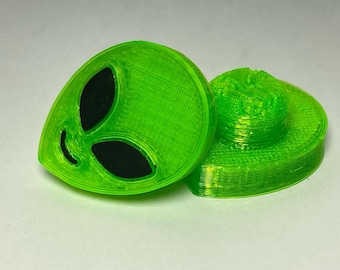 Rollschuh Toe Plugs: Alien Kopf Neon Grün