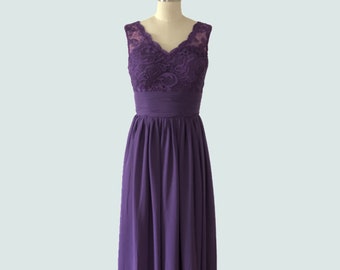 Dark Purple Bridesmaid Dress - Etsy