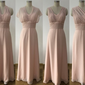 Multi-Way Dress, Pearl Pink Long Convertible Bridesmaid Dress, Full Length Evening Dress, Wrap Dress, Infinity Dress, Blush Dress