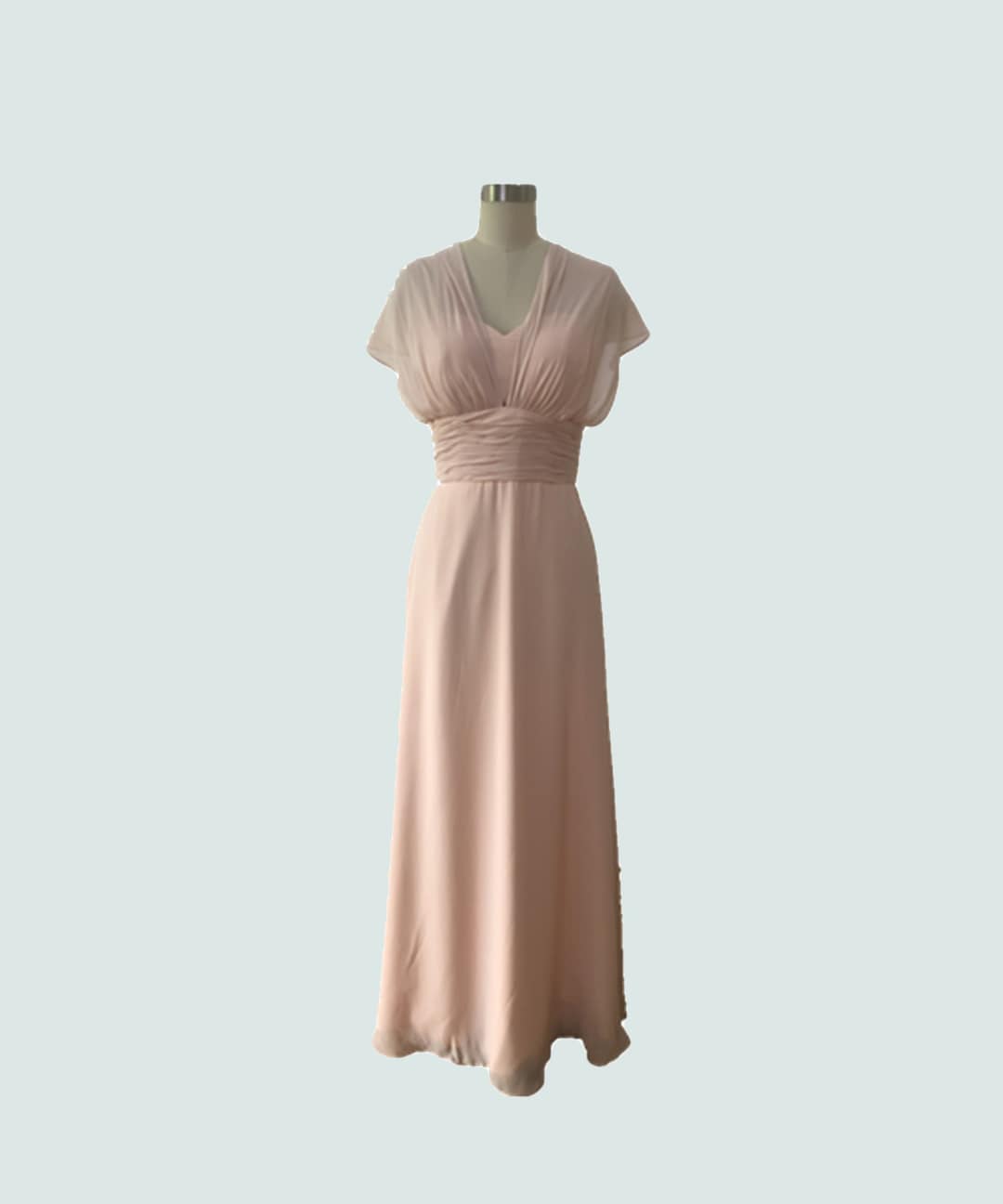 Short Chiffon Bridesmaid Dress with V Neck Pearl Pink Plus Size main image 1