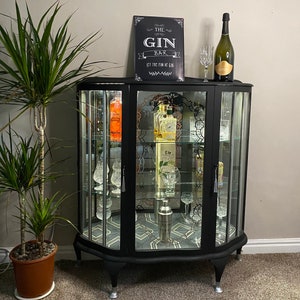 SOLD Vintage Drinks Cabinet Display Cabinet Gin Cabinet image 1