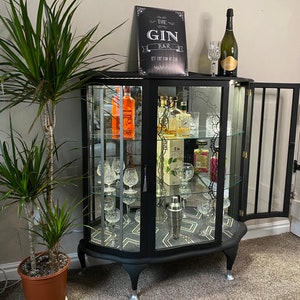 SOLD Vintage Drinks Cabinet Display Cabinet Gin Cabinet image 2