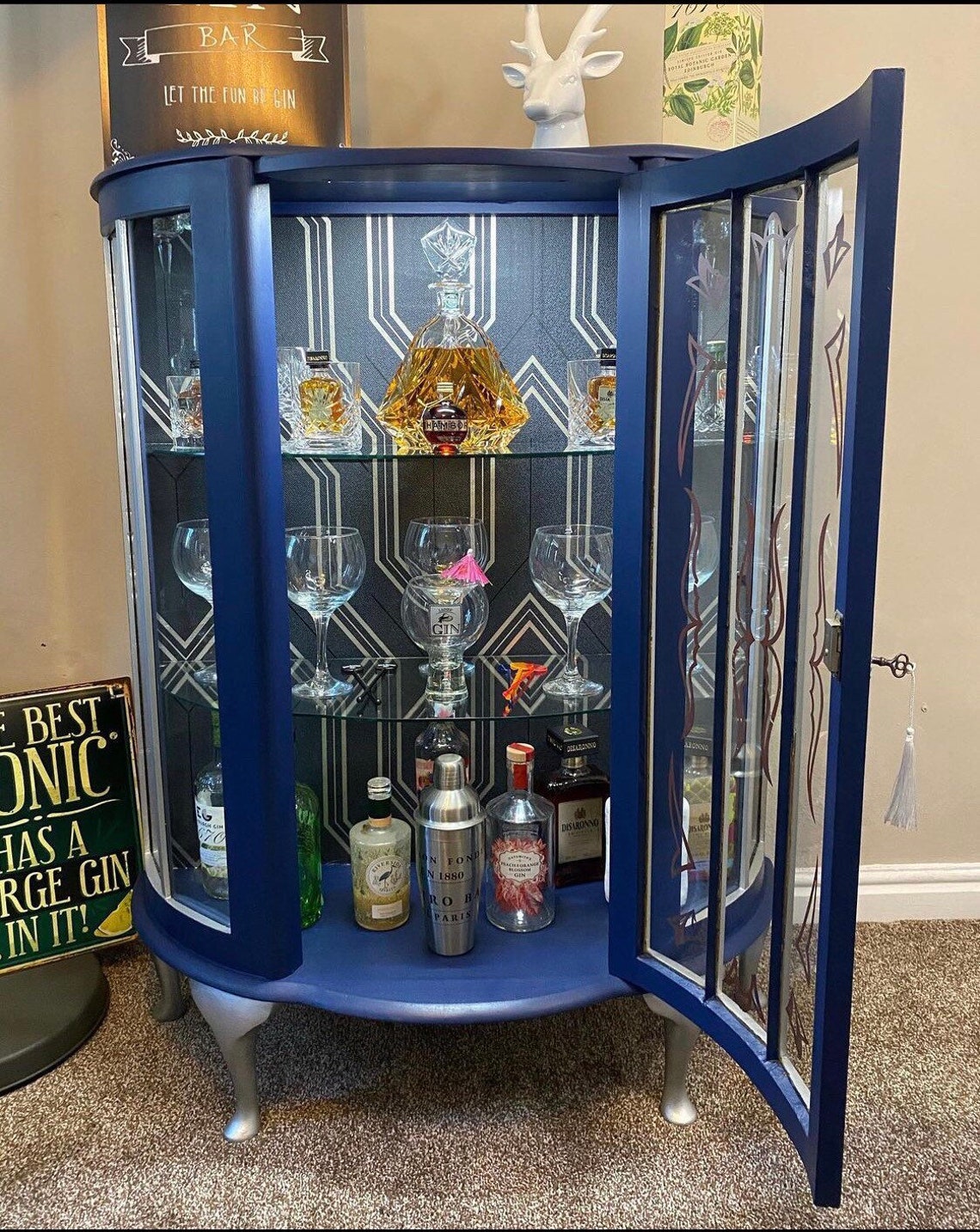 SOLD Vintage Drinks Display Gin Etsy