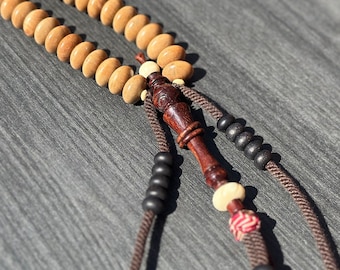 SufiCo -  Limited Edition | Kemuning, Tamarind, Ebony Black Coral & CB Mevlana Rumi Model Shadhili Tasbih Prayer Beads With Double Ring Alif