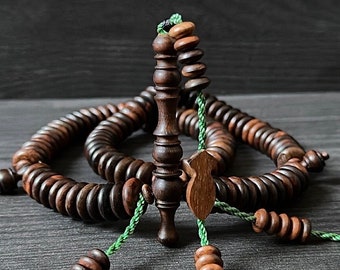 SufiCo | Grade A Pure Oud Agarwood Sufi Dervish Tijani Tasbih Prayer Beads With Nalayn Shareef Eid Gift Ramadan Gift Misbaha