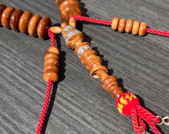 SufiCo - Kuka Tasbih Wooden Handmade Tasbih Prayer Beads Tijani Tasbih With Prophetic Sandal Nalayn Shareef
