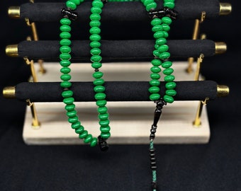 SufiCo - Limited Edition | Premium Green Marjan Coral Tasbih Tijani Prayer Beads Tasbeeh With Prophetic Sandal Nalayn Shareef Ramadan Gift