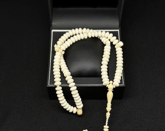 SufiCo -  Limited Edition | Premium White CB Tijani Tasbih Prayer Beads With Prophetic Sandal Nalayn Shareef